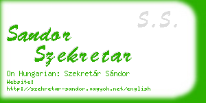sandor szekretar business card