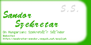 sandor szekretar business card